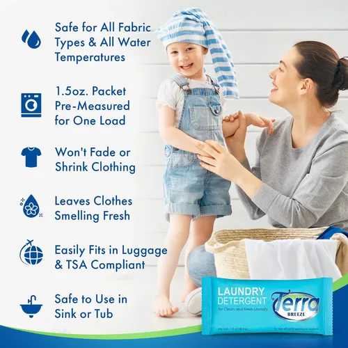Vista 4 de Detergente en polvo para ropa – Paquete de 1.5 oz envuelto individualmente (caja de 50)