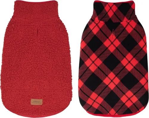 Vista 11 de cyeollo Sherpa - Abrigo reversible para perros pequeños, color rosa, talla S Warm Fleece Winter Sweater, Turtleneck Pet Vest, Adjustable Fit, Easy