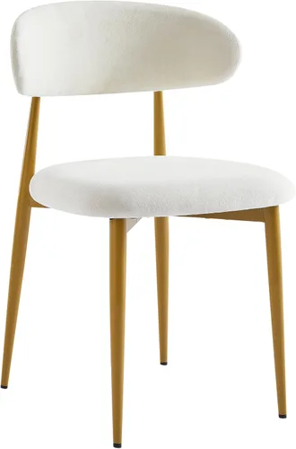 Vista 5 de Set of 2 Dining Chairs, Modern Kitchen Chairs with Soft Padding, Farmhouse Restaurant Chairs with Curved Backrests and Metal Legs, Table & Chair