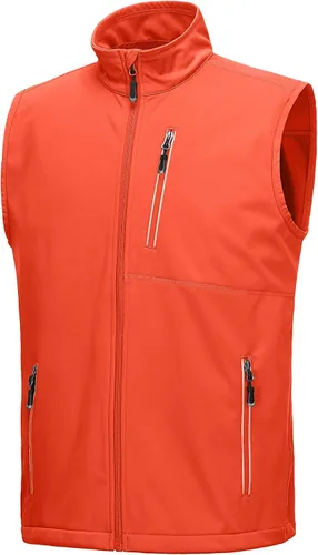 Vista 9 de 33,000ft Chaleco para hombre a prueba de viento y ligero para golf, ropa exterior con bolsillos, chaqueta sin mangas de softshell para correr Verde