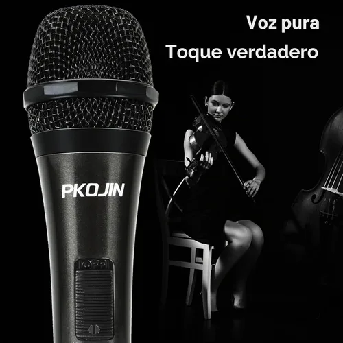Vista 2 de Micrófono de karaoke dinámico para cantar, micrófono vocal con cable para karaoke, micrófono de mano con cable de 10 pies, micrófonos para altavoz