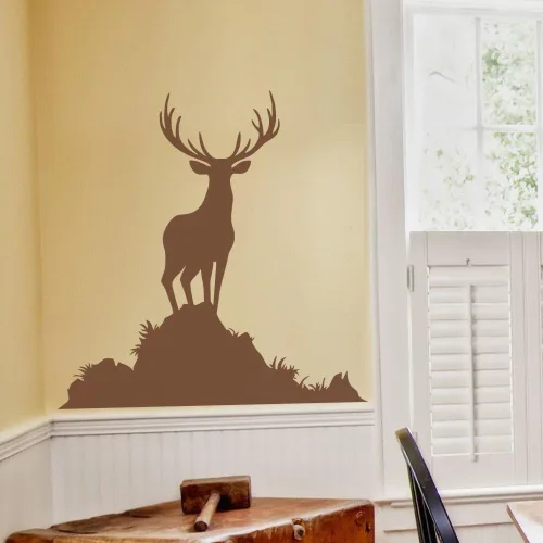 Vista 8 de Buck pared animales calcomanía decorativo para pared vinilo calcomanía decorativo para pared, diseño de ciervo Vida Silvestre caza Decoración Negro