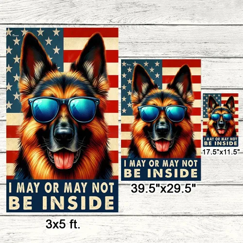 Vista 6 de Bandera Americana - Divertido Perro Pastor Alemán Bandera Americana TQN2748F, 3x5 pies. Bandera - Banderas de EE. UU. Poliéster Premium - Bandera