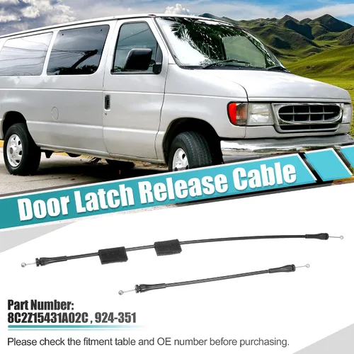 Vista 2 de X AUTOHAUX Cable de liberación del pestillo de la puerta de carga del lado derecho trasero para Ford E-150 E-250 E-350 E-450 E-550 Econoline Super