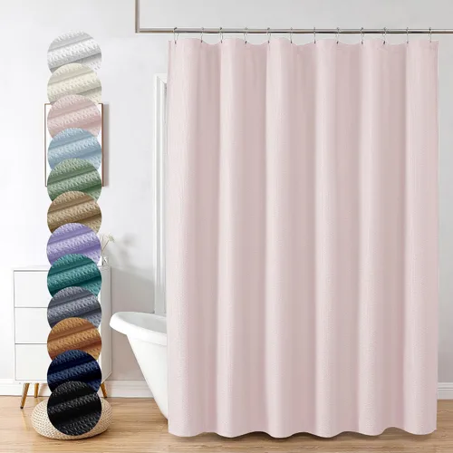 Vista 51 de OVZME Cortina de ducha de tela Berry Stall de 36 x 72 pulgadas, suave y gofre, pequeña cortina de ducha negra para baño con textura para un