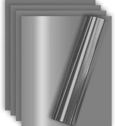 Vista 12 de Vinilo de transferencia de calor Aqua Foil HTV para playera 12" X 10" (Paquete de 5), fácil de desmalezar, tamaño garantizado