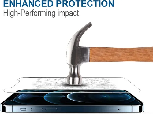 Vista 8 de Arae Protector de pantalla para iPhone 12 Pro Max, vidrio templado HD antiarañazos, funciona con la mayoría de las fundas, 6.7 pulgadas, paquete de 3