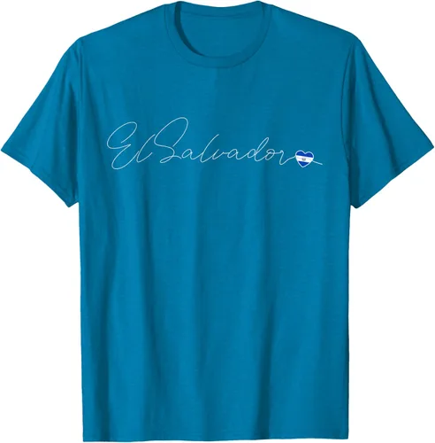 Vista 8 de Camiseta Simple Love El Salvadoreño con diseño de corazón en El Salvador