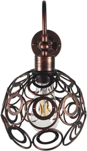 Vista 3 de Wall Lamp American Country Industrial Wind Wrought Iron Retro Small Iron Cage Cyber Bar Bedside Aisle Lamps,Modern Decor