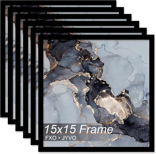 Vista 53 de Fxojyvo Marco de 4 x 4 pulgadas, marco negro para póster cuadrado de 4 x 4, peso ligero y altamente transparente, marco de 4 x 4 para pared, 1