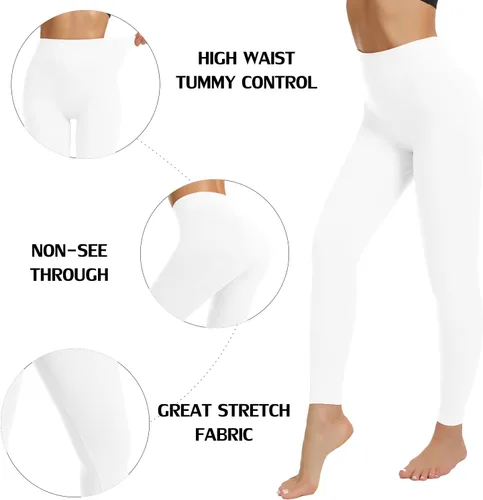 Vista 3 de Leggings de cintura alta sin costuras para mujer, suaves, elásticos, opacos, de compresión, cómodos, básicos, lisos