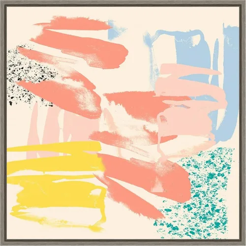 Vista 14 de Amanti Art Framed Canvas Wall Art 16x16 Retro Op II by Jennifer Goldberger, Framed Wall Art Canvas, Abstract Artwork, Traditional Decor, Small