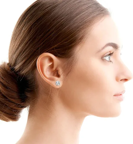 Vista 2 de Aretes para mujer, regalos para esposa y mamá, aretes de moissanita de 0.6 quilates y 3 quilates, regalo de joyería de aniversario para esposa