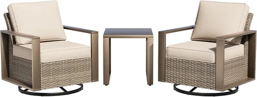 Vista 13 de Sofá de Mimbre Metálico para Patio de 75", Sofá Sillón de Ratán para Exteriores de 3 Asientos para Todo Tipo de Clima con Cojines Premium