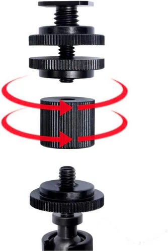 Vista 9 de Brazo mágico de fricción articulado de 11 pulgadas ajustable con soporte de zapata caliente Tornillo trípode de 1/4 pulgadas para plataforma