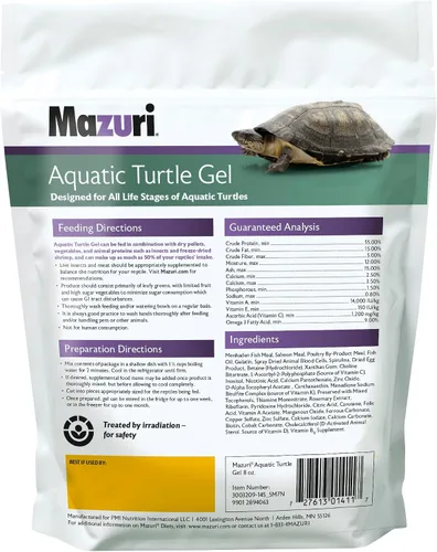 Vista 2 de Mazuri Alimento para tortugas acuáticas, gel fácil de servir, fórmula de agua dulce, bolsa de 8 onzas (8 onzas)