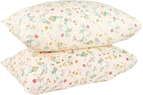 Vista 3 de Juego de fundas de almohada ultra suaves con estampado floral, 100% algodón, refrescantes, transpirables, tamaño Queen 2