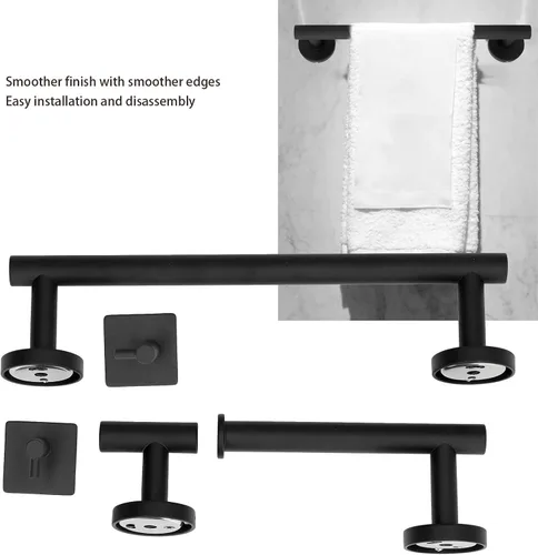 Vista 4 de TITA-DONG Toallero de acero inoxidable, bordes más suaves, toallero a prueba de óxido, almacenamiento ordenado, toallero duradero para baño, cocina