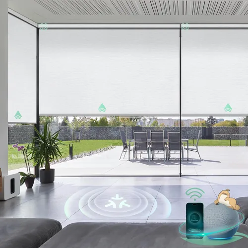 Vista 22 de Yoolax Persianas Inteligentes, Persianas Enrollables Motorizadas Matter Opacas Blackout Automáticas para Ventanas, Persianas Motorizadas Compatibles