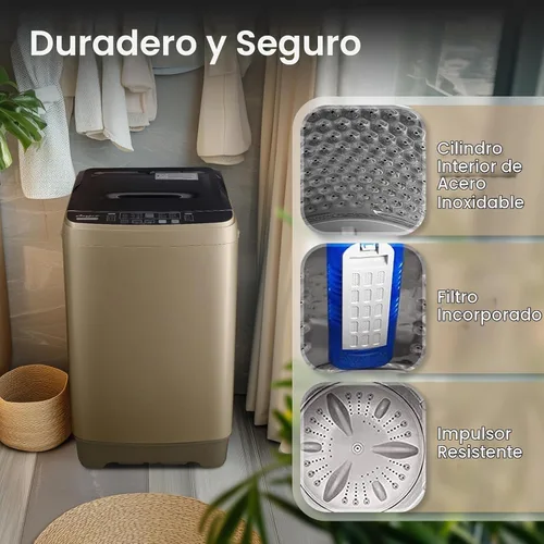 Vista 3 de Anypro - Lavadora portátil de 17.8LBS, lavadora y secadora compacta con 10 programas y 8 niveles de agua, ideal para apartamento, RV, dormitorio