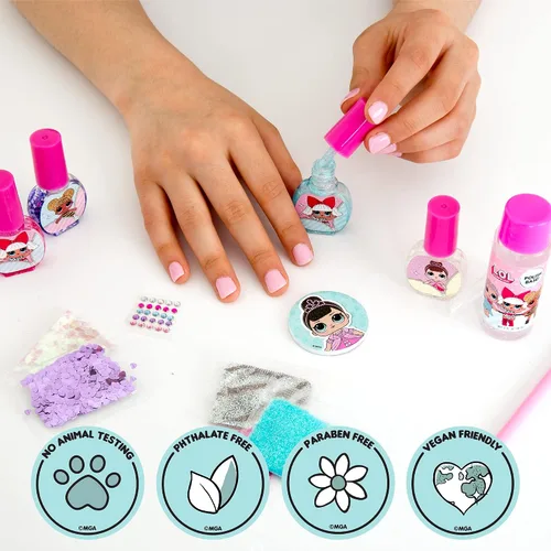 Vista 3 de L.O.L. Sorpresa Arte de uñas confeti por Horizon Group USA, Haz esmaltes de uñas personalizados DIY. Añade tatuajes, purpurina, gemas y más.