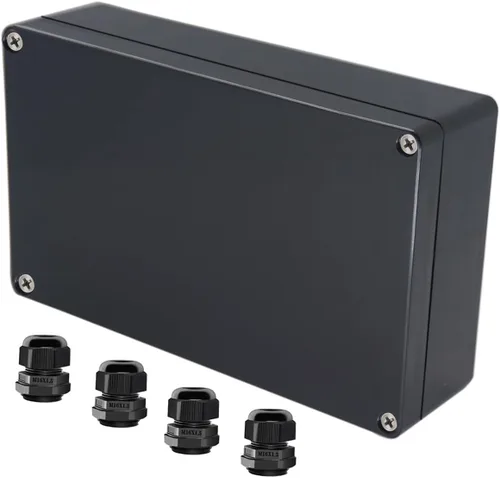 Vista 8 de Caja de Proyecto ABS Cajas Eléctricas Negras IP65 Caja Impermeable para Exteriores Caja de Conexiones Electrónicas Caja de Alimentación con Remates