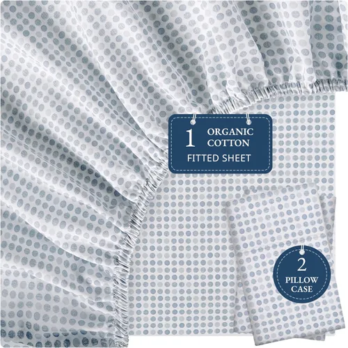 Vista 36 de LANE LINEN - Sábana bajera tamaño individual 100% algodón orgánico y 1 funda de almohada, tejido de percal suave, transpirable, apta para colchones
