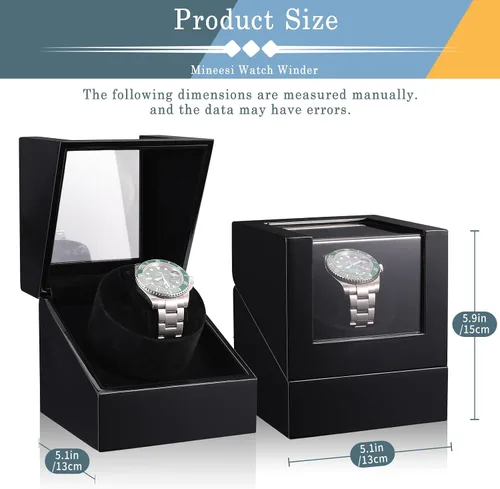 Vista 6 de Bobinadora de reloj para relojes automáticos individuales con motores silenciosos, pintura de piano por adaptador de CA o batería