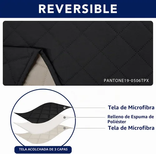 Vista 5 de PureFit Funda de Sofá de Dos Plazas Reclinable Reversible Resistente al Agua - Protector de Muebles Antideslizante para Reclinable de 2 Asientos