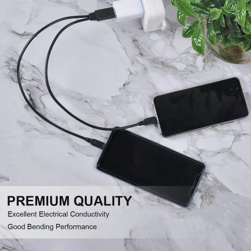 Vista 5 de UCEC Cable de carga doble micro USB Splitter que alimenta hasta dos dispositivos micro USB a la vez desde un solo puerto USB (paquete de 1)
