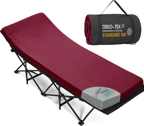 Vista 17 de CYMULA Colchón para Catre de Campamento de 2 pulgadas, Almohadilla para Dormir de Espuma Viscoelástica, Suave, Cálido, Antideslizante, Cubrecolchón