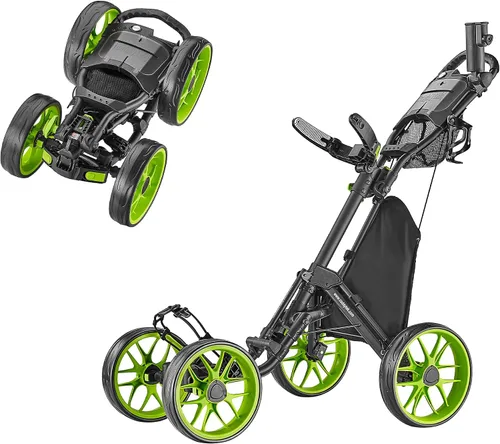 Vista 9 de CaddyTek - Carrito de golf con 4 ruedas, Caddy Cruiser One versión 8 1, plegable con un clic, ligero, carrito de caddie, compacto, fácil de abrir