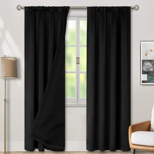 Vista 115 de BGment - Cortinas opacas para sala de estar de 63 pulgadas de largo, juego de 2 paneles, cortinas para oscurecer toda la habitación, cortinas