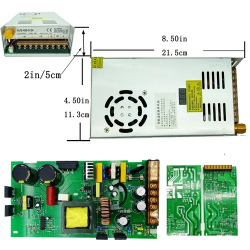 Vista 2 de Transformador AC-DC 0-24V Ajustable 20A480W Voltaje Pantalla Digital DC Regulada Fuente de alimentación de conmutación Adaptación al motor