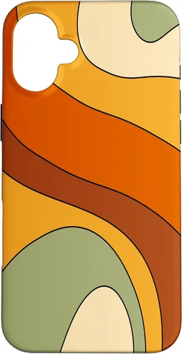 Vista 23 de Retro Liquid Swirl Rainbow 70s Aesthetic Boho Burnt Orange Case for iPhone 17