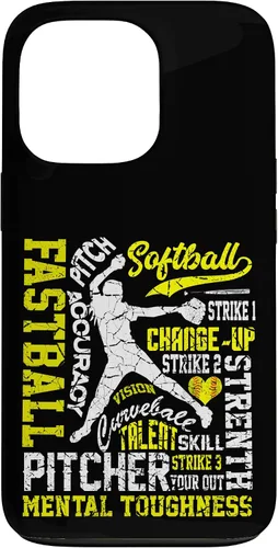 Vista 10 de Distressed Look Softball Pitcher Best Traits for Teen Girls Case for iPhone 17