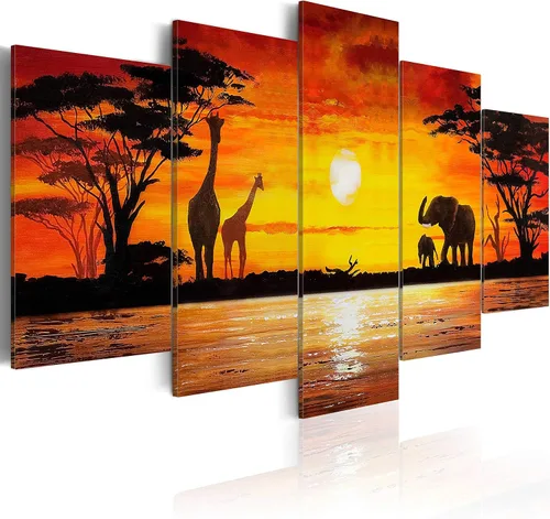 Vista 50 de artgeist Lienzo acústico para pared, diseño de África, 40 x 20 pulgadas, 5 piezas con impresión de sonido de espuma acústica, sala de arte de África