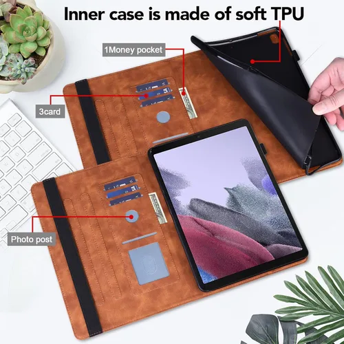 Vista 2 de Funda para Xiaomi Redmi Pad 10.61 Pulgadas 2022, Diseño En Relieve Pavo Real Floral PU Funda De Cuero Flip Stand Con Soporte De Bolígrafo Banda