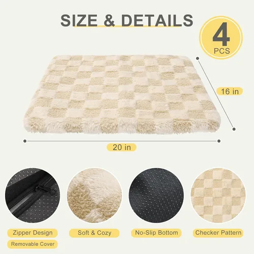 Vista 2 de BEAUTYZOO Cama para Gatos Autocalentable, Paquete de 4 Camas Calentadas para Gatos, Almohadilla de Calentamiento de Lámina Térmica de Felpa Extra
