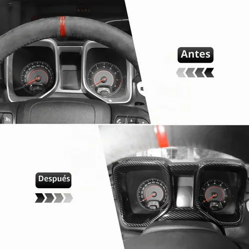 Vista 2 de Panel de ajuste de fibra de carbono para tablero, bisel de marco de tablero para Chevrolet Chevy Camaro 2010-2015