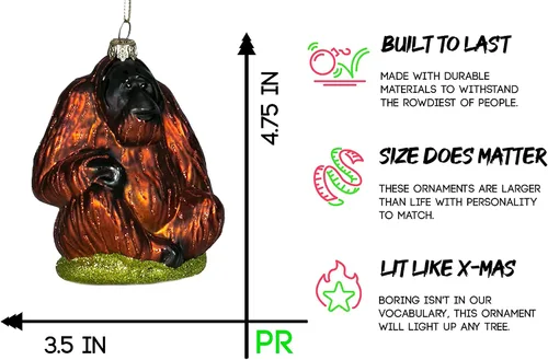 Vista 2 de Party Rock Ornamento de cristal de orangután Colección Animal