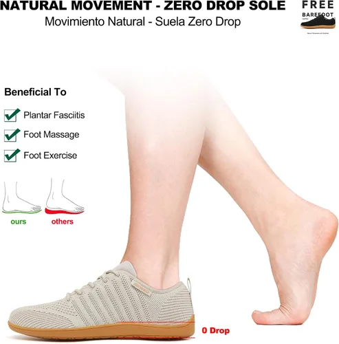 Vista 2 de Geweo Zapatos minimalistas unisex Suela sin caída Puntera ancha Comodidad más flexible Movimiento natural en forma de pie Zapatos deportivos