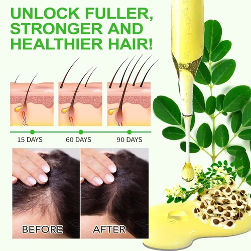 Vista 7 de Aceite de moringa para cabello, 2.02 onzas líquidas, aceite de semilla de moringa 100% natural sin refinar prensado en frío para cabello, cara