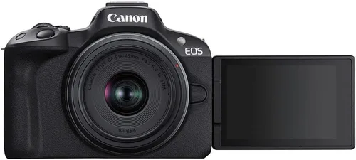 Vista 3 de Cámara Canon EOS R50 sin espejo con lentes RF-S de 18-45mm y 55-210mm Sensor APS-C de 24.2MP, Dual Pixel CMOS AF, video 4K Kit de cámara híbrida