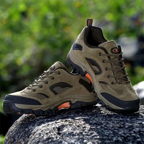 Vista 4 de Cmadolrs Zapatos de senderismo antideslizantes para hombre, zapatos deportivos casuales, de caña baja, ligeros, al aire libre, camping, senderismo