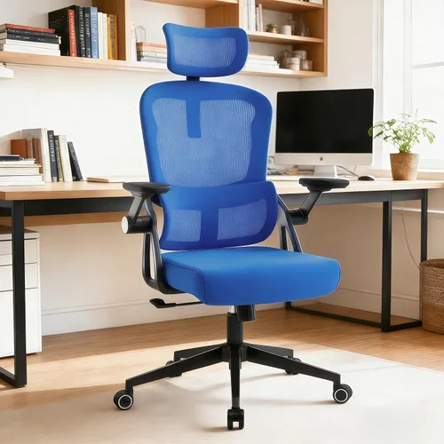 Vista 10 de Silla de oficina ergonómica, sillas de escritorio cómodas de 350 libras con reposacabezas ajustable y soporte de espalda lumbar, sillas