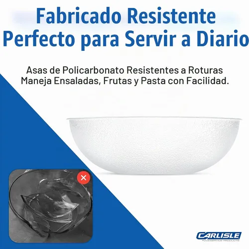 Vista 6 de Carlisle FoodService Products 721507 Ensaladera redonda de salpicaduras, 11 cuartos de galón, transparente