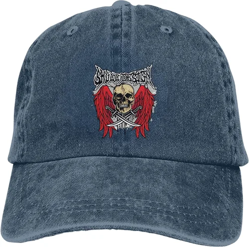 Vista 9 de Cowboy Hat Trendy Hats for Man and Women Djustable Four Season Outdoor Baseball Cap of Hell Skull with Angel Navy Blue