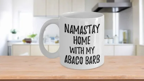 Vista 3 de Abaco Barb Mug Namastay Home With My Today Funny Gift Idea Pet Lover Zen Coffee Tea Cup Large 15 oz