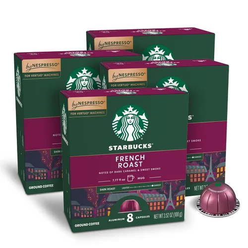 Vista 10 de Starbucks by Nespresso Vertuo, paquete variado de café tostado oscuro, 32 cápsulas de café, prepara 7.8 onzas.